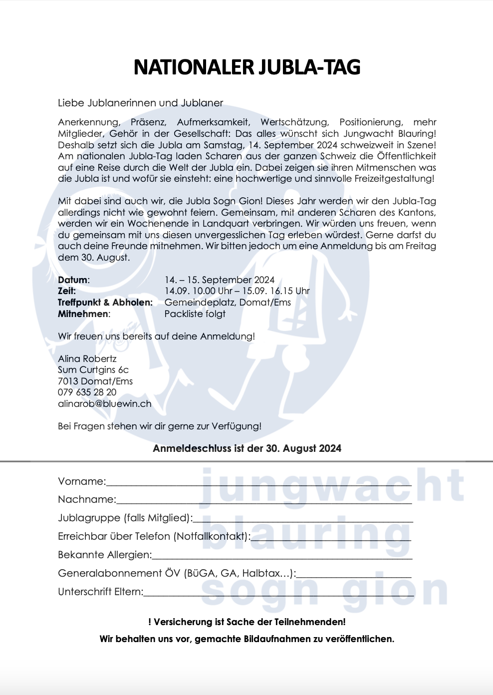 Anmeldung Jubla-Tag 2024